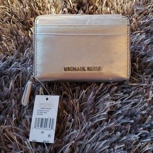 NEW Michael Kors Silver Card Case